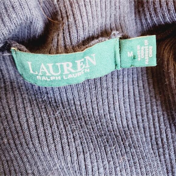 LAUREN RALPH LAUREN COLOR BLOCK SWEATER  BLUE &  GRAY SIZE M - Picture 6 of 9